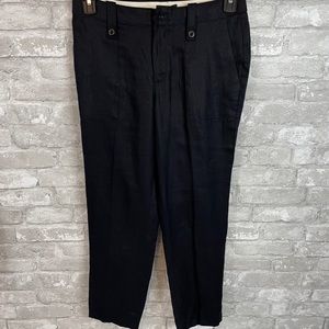 NWT J.Crew Black Garden Linen Pants